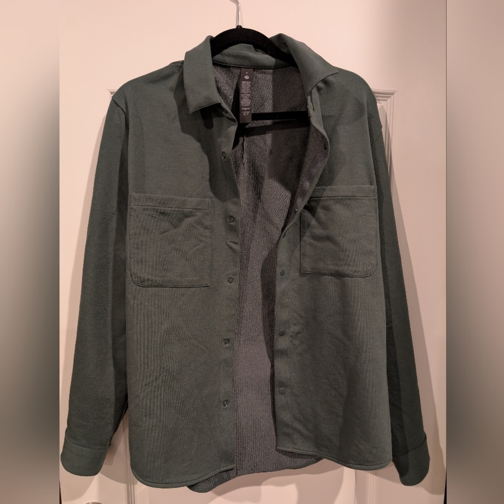 NWT Lululemon Stretch French Terry Overshirt Medium Dark Green